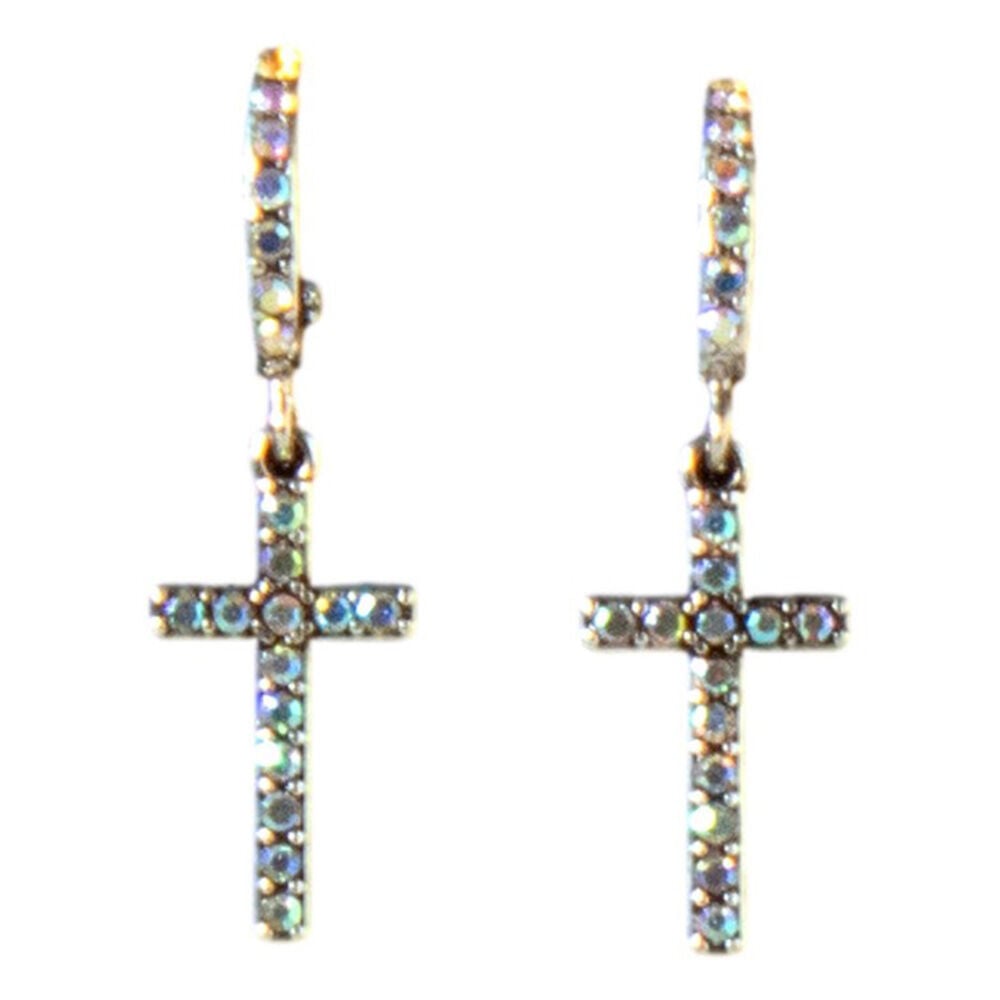 image of Women's Aurora Borealis Cross Earrings