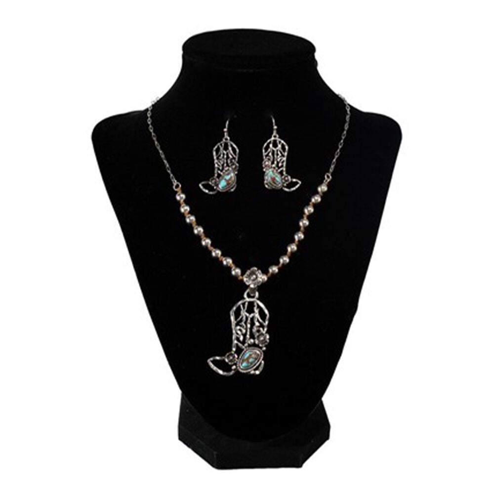 image of Women's Turquoise Cowboy Motif Jewelry Set
