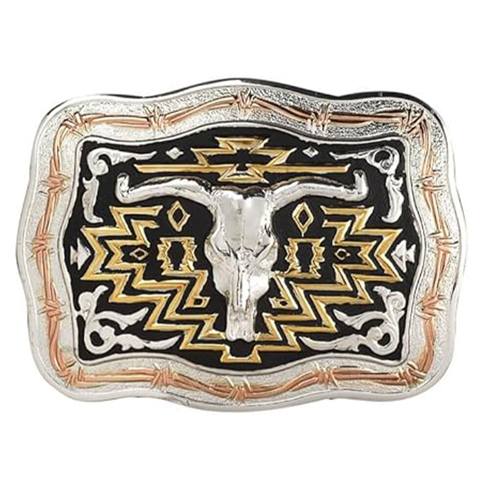 image of Men's Longhorn Skull Belt Buckle