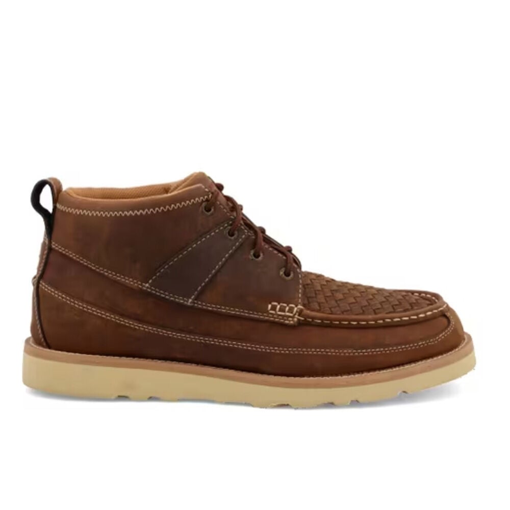 image of Men's 4 in. Wedge Sole Boot- Woven Saddle and Oiled Saddle