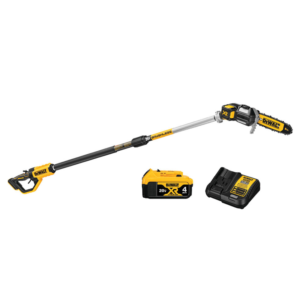 image of 8 in 20V MAX Brushless Cordless Pole Saw Kit with 4 Ah Battery and Charger