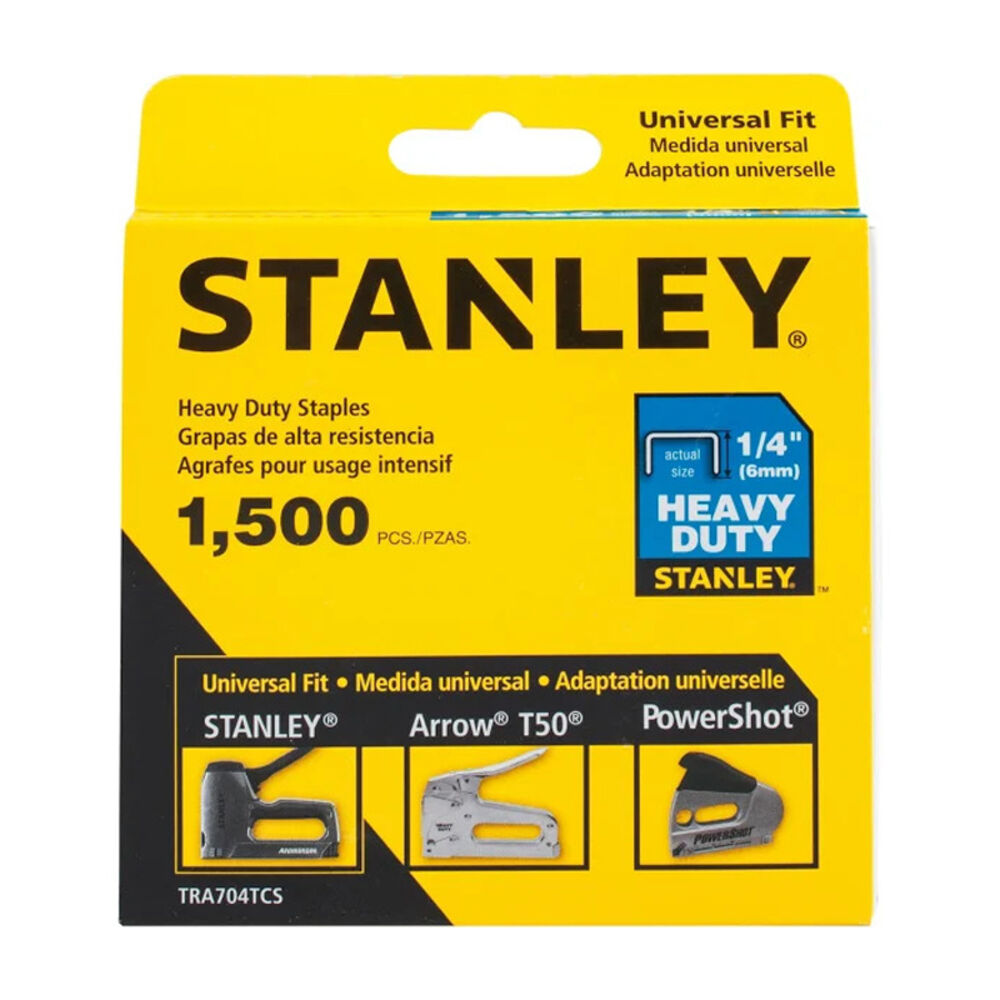 image of Heavy Duty Staples, 1/4 in, 1500 count