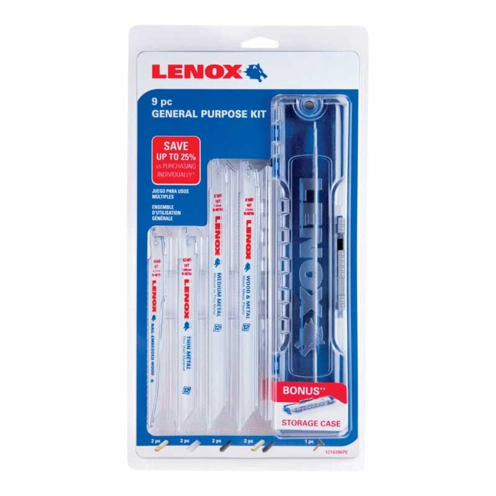image of 9-Piece Bi-Metal Recip Saw Blade Set