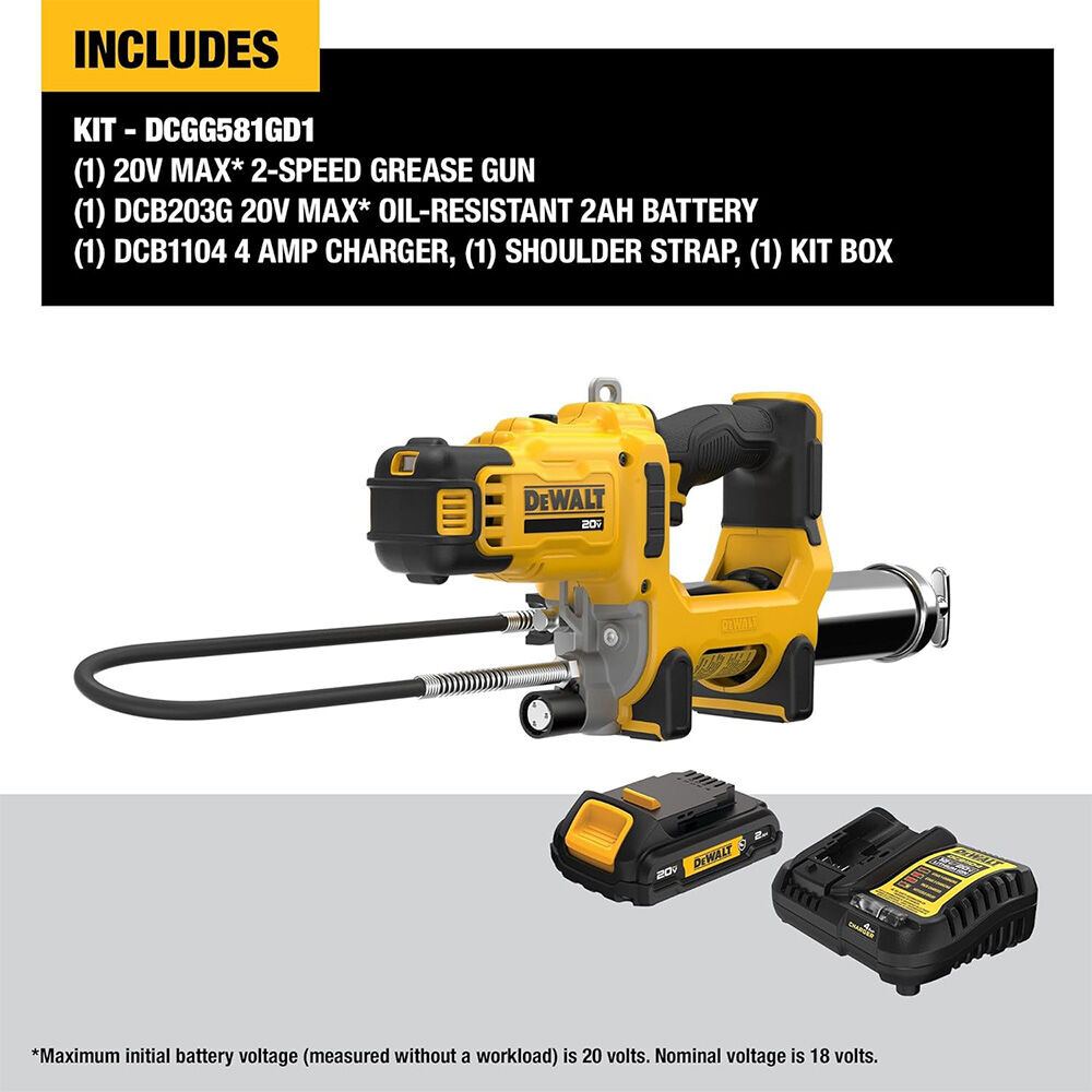 20V MAX Cordless 2-Speed Grease Gun with Battery and Charger | Atwoods