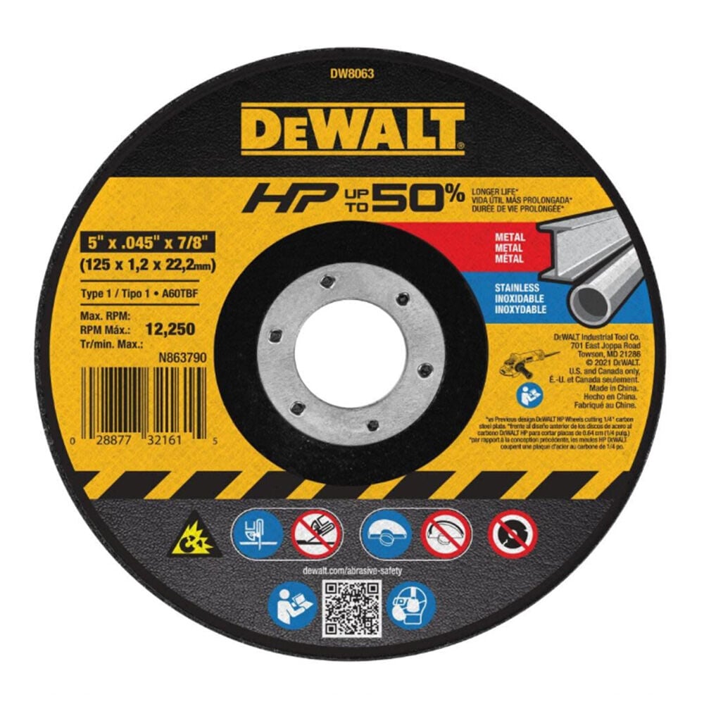 image of 5 in x .045 in x 7/8 in Abrasive Metal/INOX Cutting Wheel