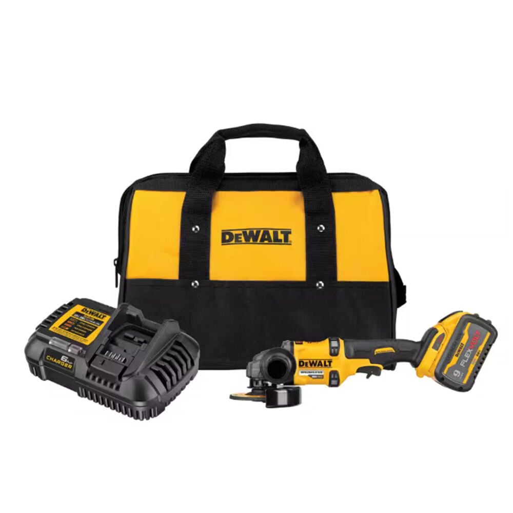 image of 4 1/2 in- 6 in 60V MAX Cordless Brushless Small Angle Grinder and FLEXVOLT 9 Ah Battery