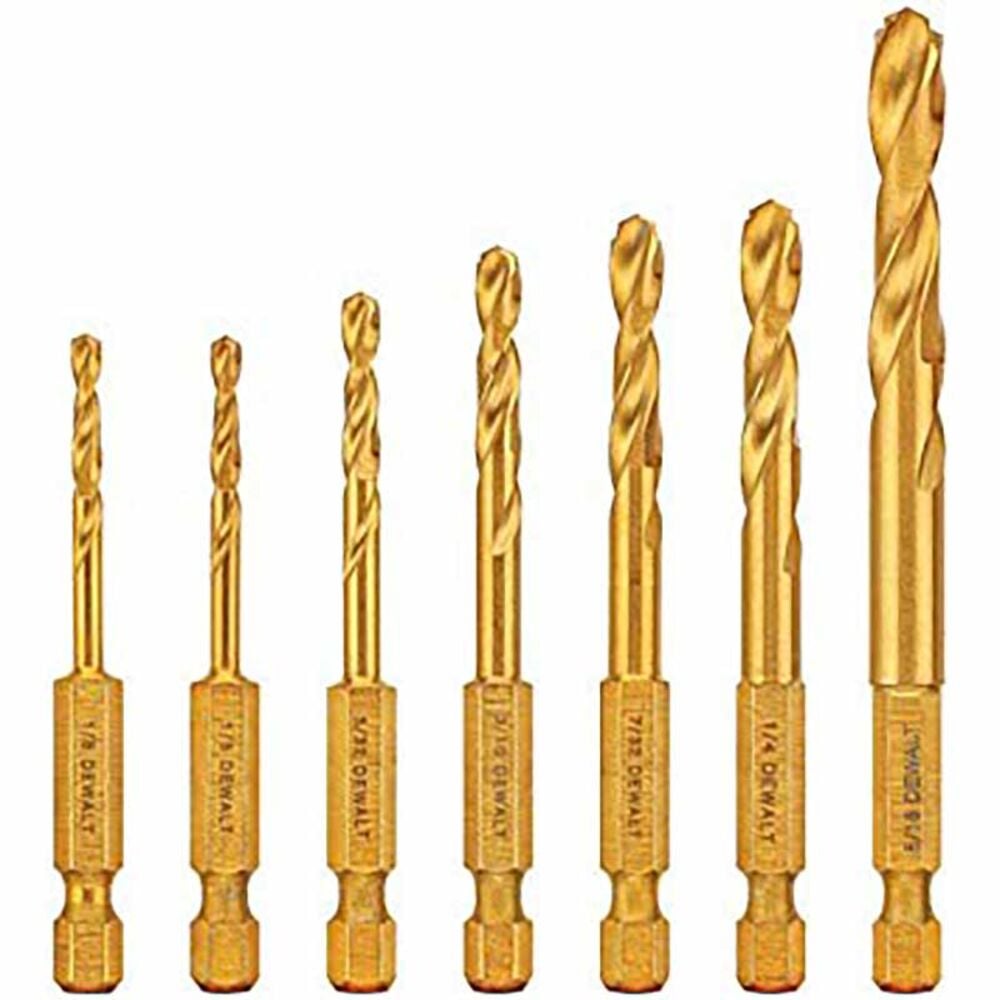 image of 7 Piece Titanium Nitride Coated Drill Bit Set