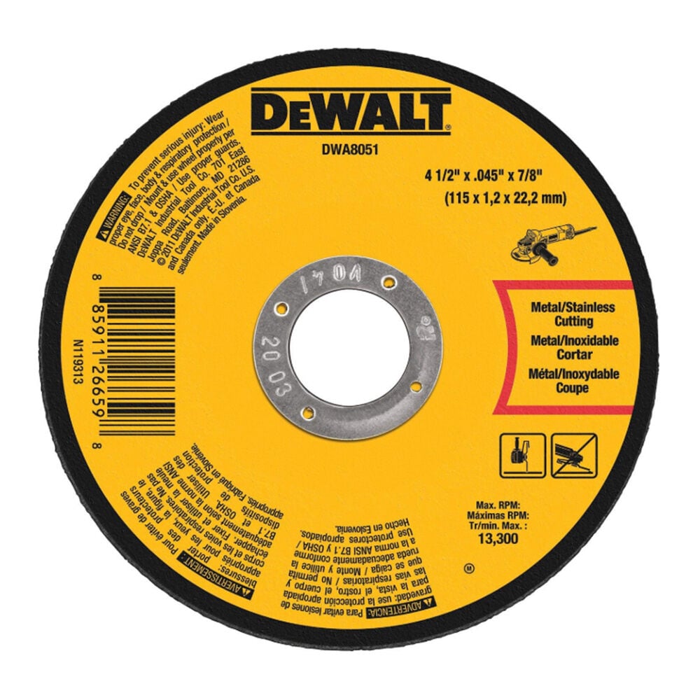 image of 4 1/2 in x .045 in x 7/8 in Metal Cut-Off Wheel