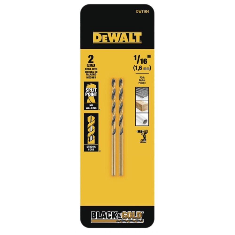 image of 1/16 in Black Oxide Split Point Drill Bit, 2 pc