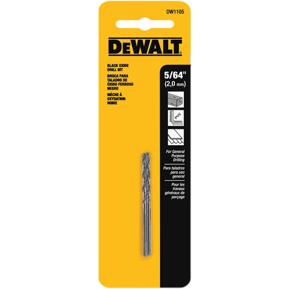 image of Black Oxide Drill Bit, 5/64 in, 2 pack