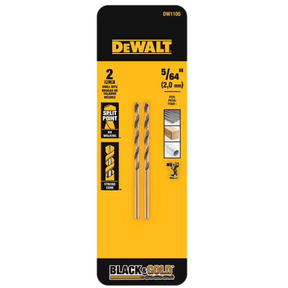 image of 5/64 in Black Oxide Split Point Drill Bit, 2 pc