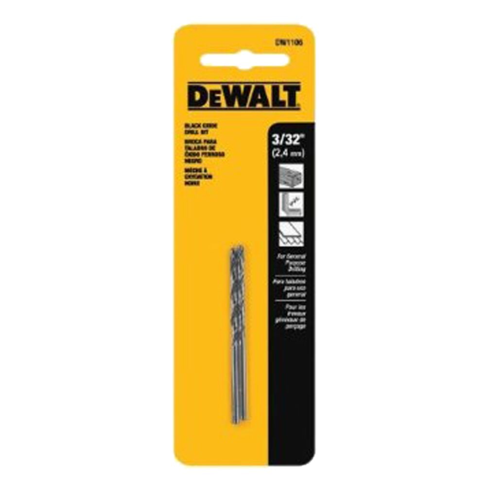 image of Black Oxide Drill Bit, 3/32 in, 2 pack