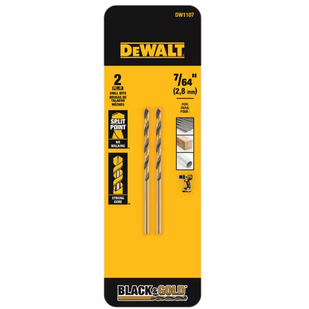 image of 7/64 in Black Oxide Split Point Drill Bit, 2 pc