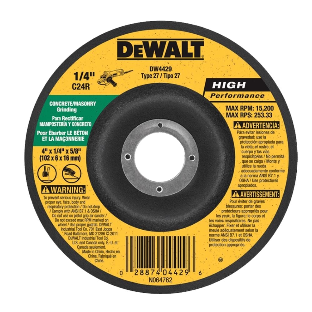 image of Grinding Wheel, 4 in x 1/4 in x 5/8 in