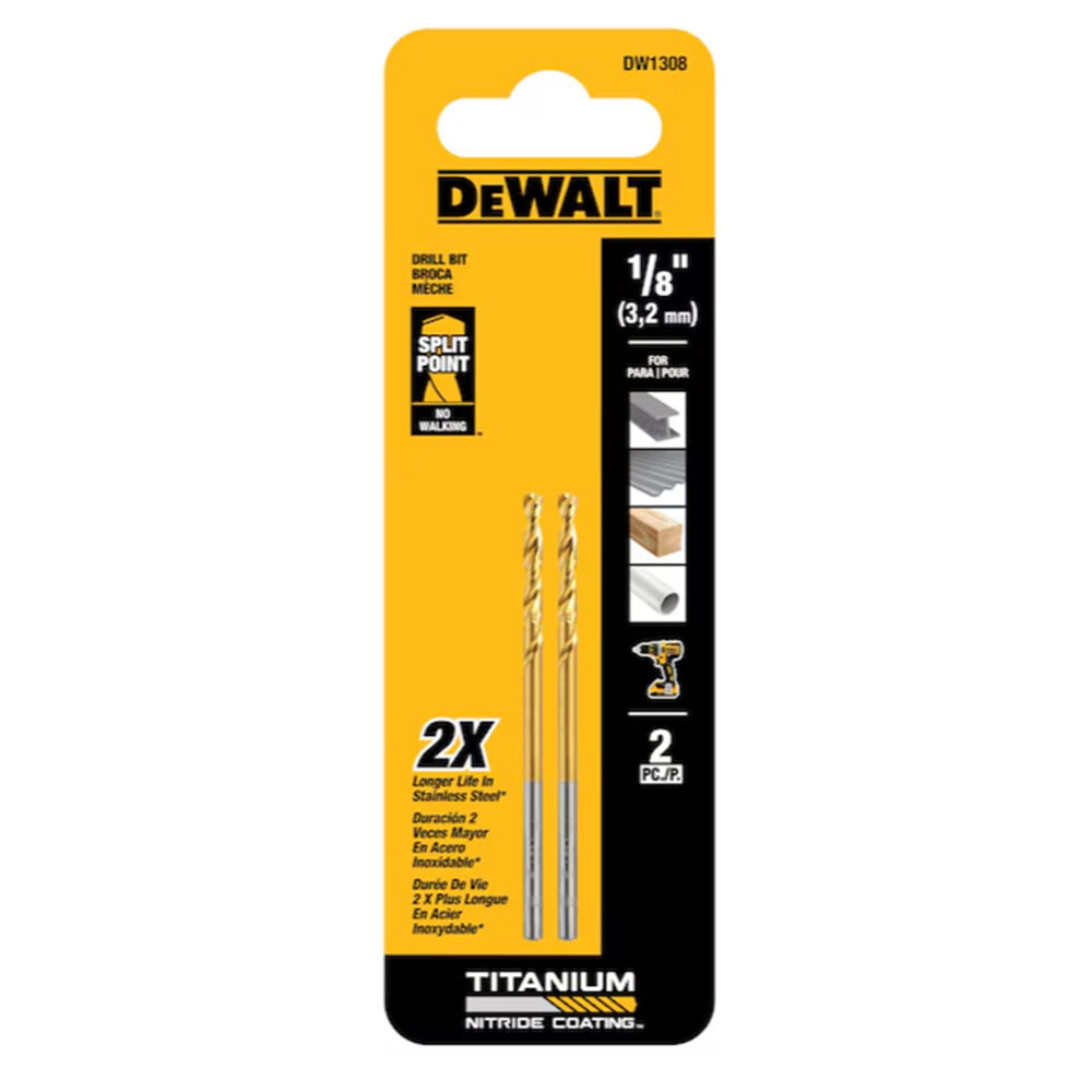 image of 1/8 in Titanium Twist Drill Bit, 2 pc
