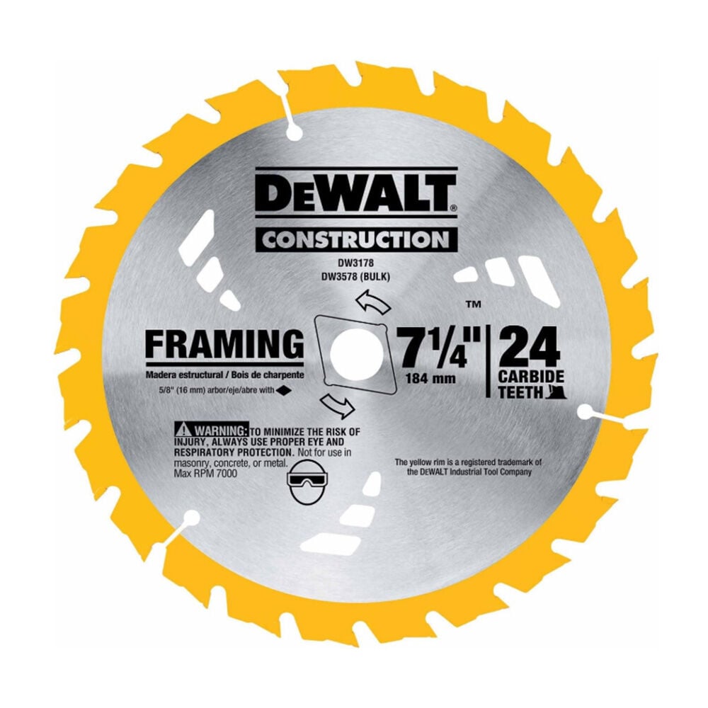 image of 7 1/4 in 24 Tooth Carbide Circular Saw Blade, 10 pc