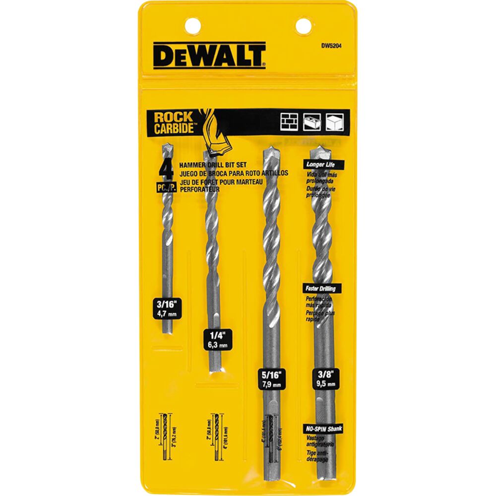 image of Masonry Bit Set, 4 Piece