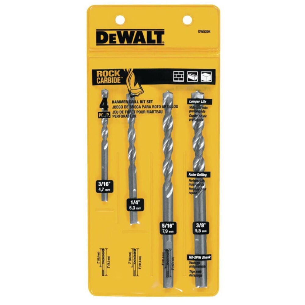 image of Masonry Drill Bit Set, 4 pc