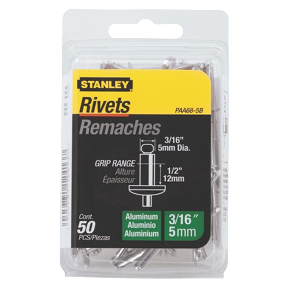 image of Aluminum Rivets, 3/16 in x 1/2 in, 50 pack