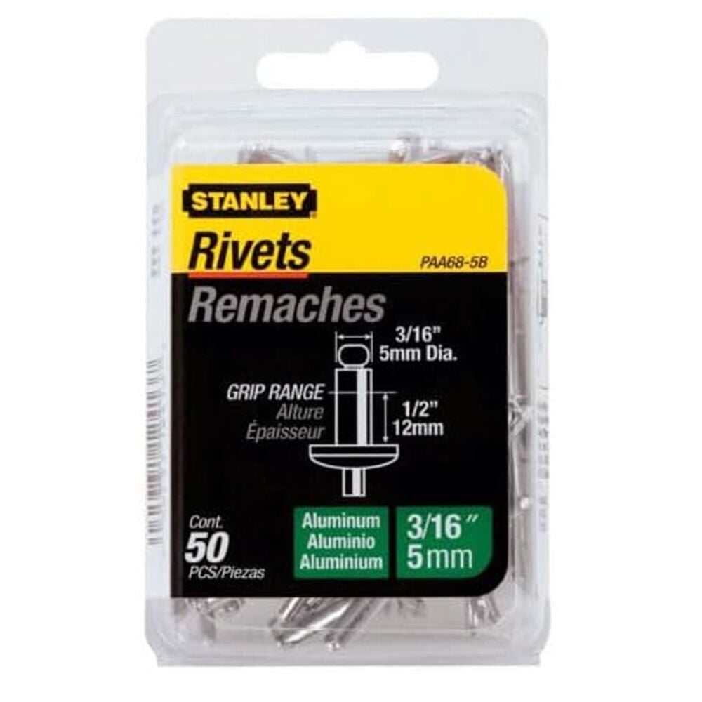 image of 3/16 in x 1/2 in Aluminum Grip Rivets- 50 pc