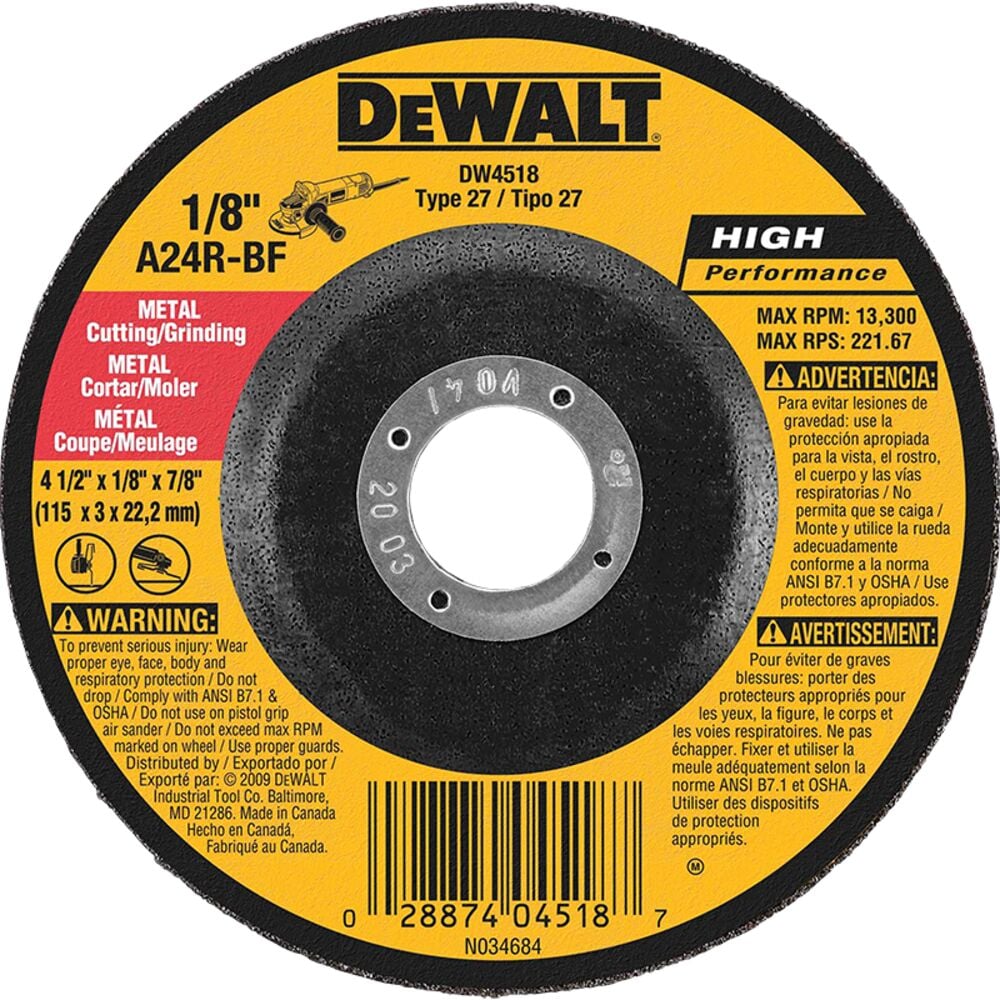 image of Metal Abrasive Wheel, 4 1/2 in