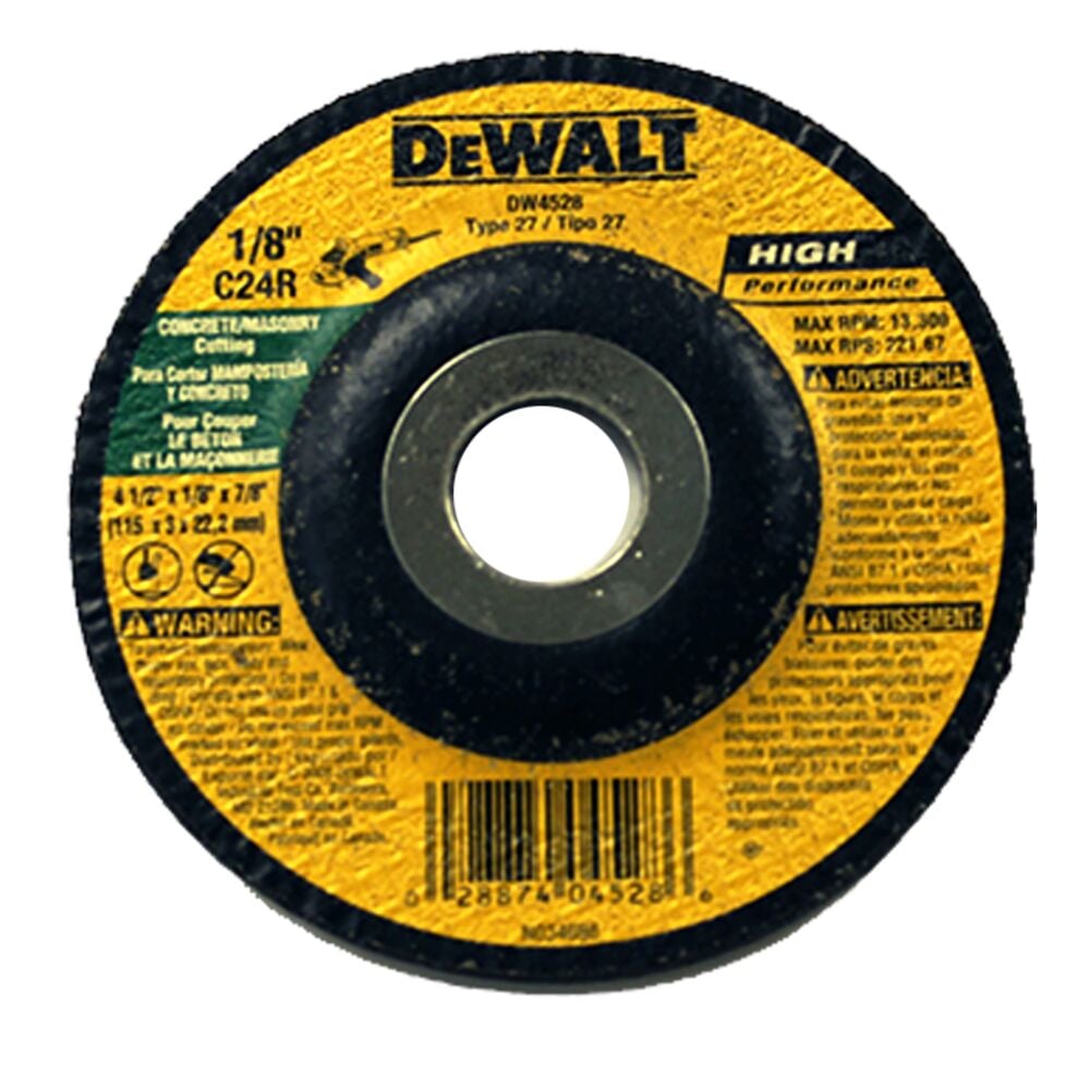 image of Masonry Abrasive Wheel, 4 1/2 in x 1/8 in x 7/8 in