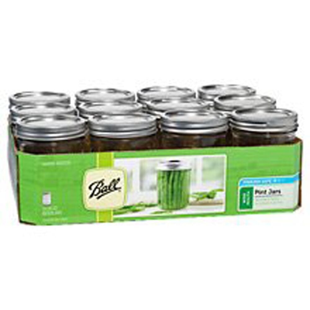 image of Wide Mouth Canning Jars with Lids, 1 pint, 12 count