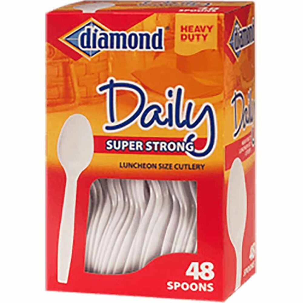 image of Daily Super Strong Plastic Spoons, 48 count