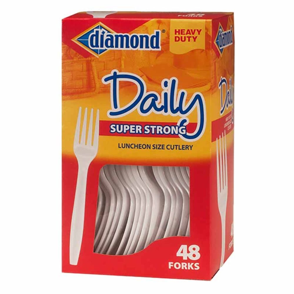 image of Daily Super Strong Plastic Forks, 48 count