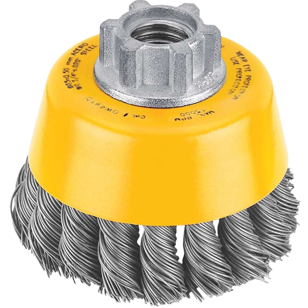 image of Carbon Knot Wire Cup Brush, 3 in x 5/8 in x 11 in
