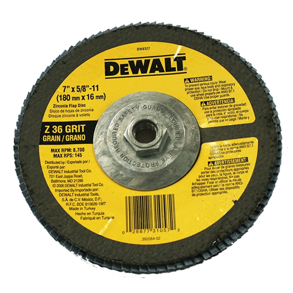 image of 60 Grit Flap Disc, 7 in x 5/8 in