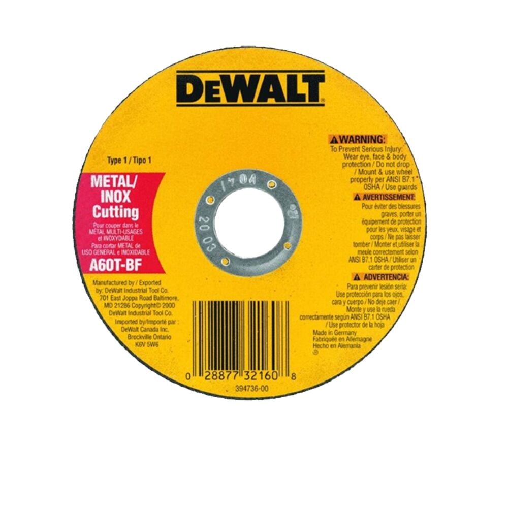 image of Thin Cutoff Disc, Metal, 4 in x 0.045 in x 5/8 in