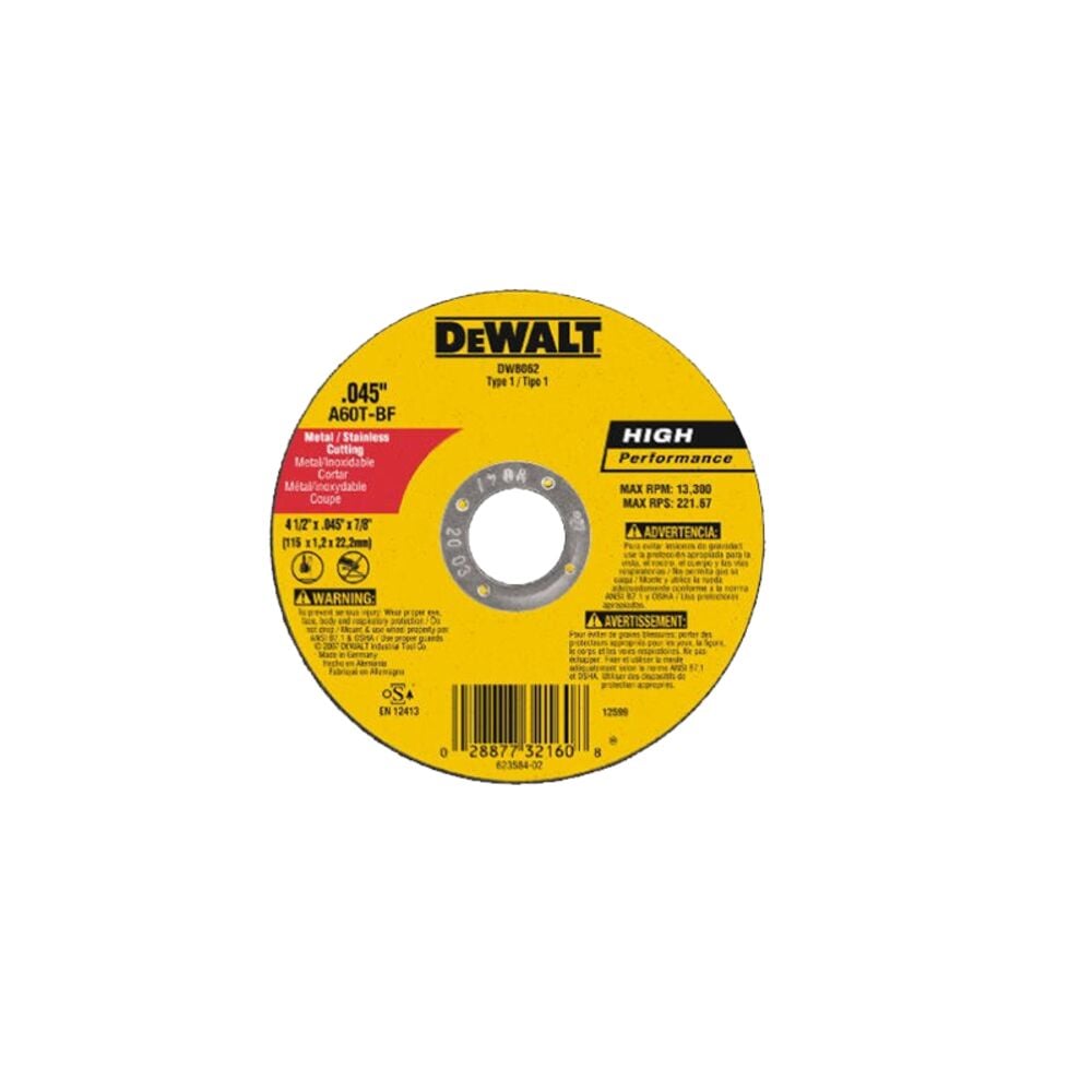 image of Thin Cutoff Disc, Metal, 4 1/2 in x 0.045 in x 7/8 in