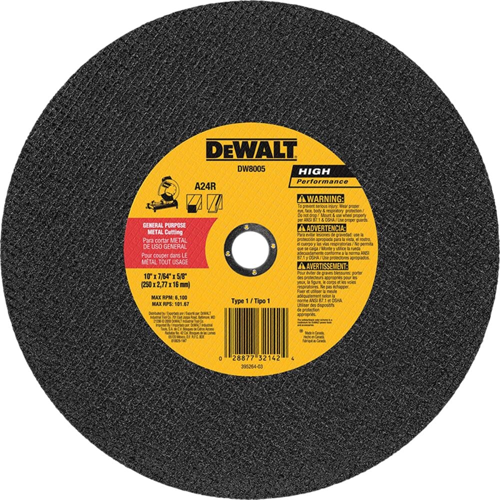image of General Purpose Chop Saw Wheel, 10 in x 7/64 in x 5/8 in