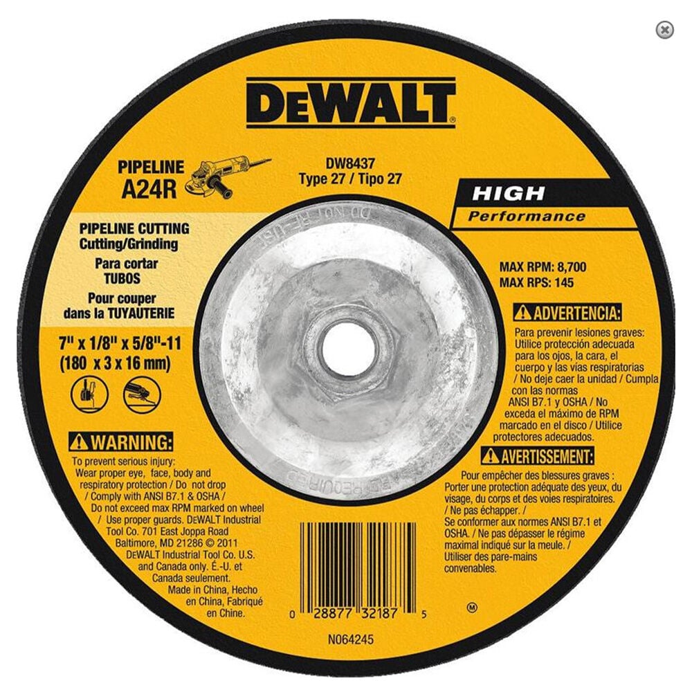 image of 7 in x 1/8 in x 5/8 in Pipeline Grinding Wheel