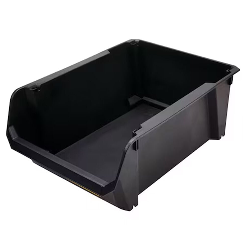 image of 17.7 in Stackable Polypropylene Storage Bin- Black