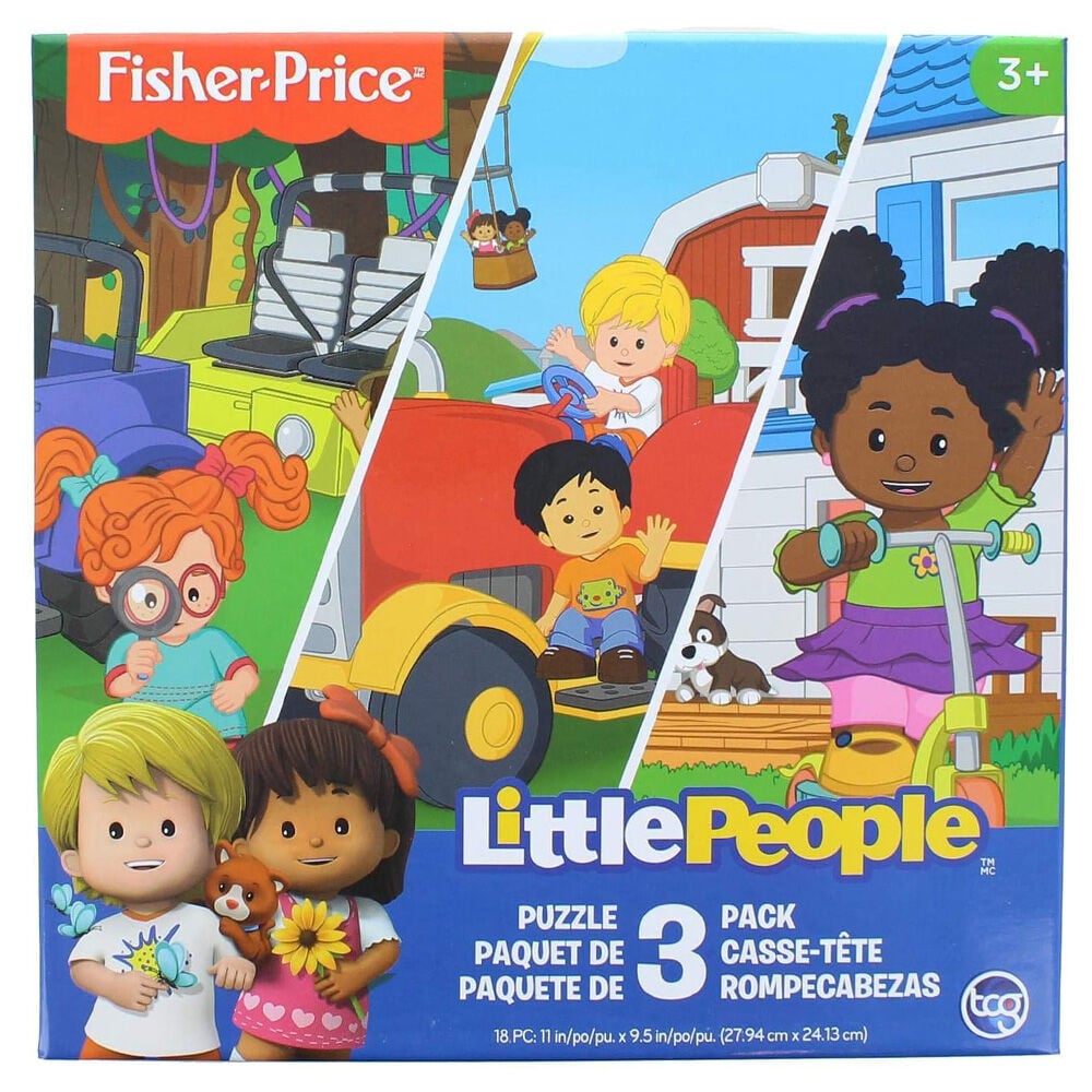 image of 18 pc Little People Jigsaw Puzzle, 3 pk
