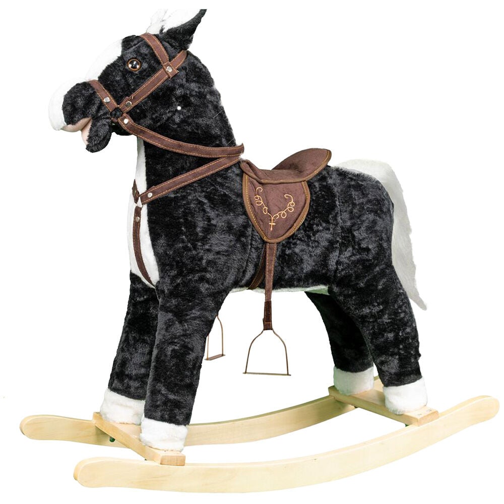 image of Plush Rocking Horse, Black