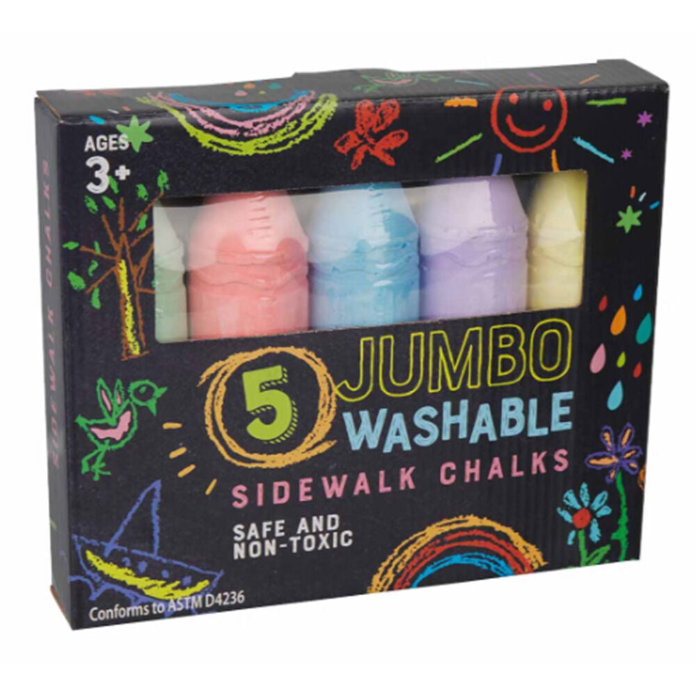 image of Jumbo Washable Sidewalk Chalk- 5 ct