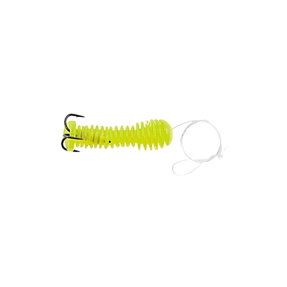 image of Mudville Treble Hook River Dip Worm, Chartreuse, 2 pk