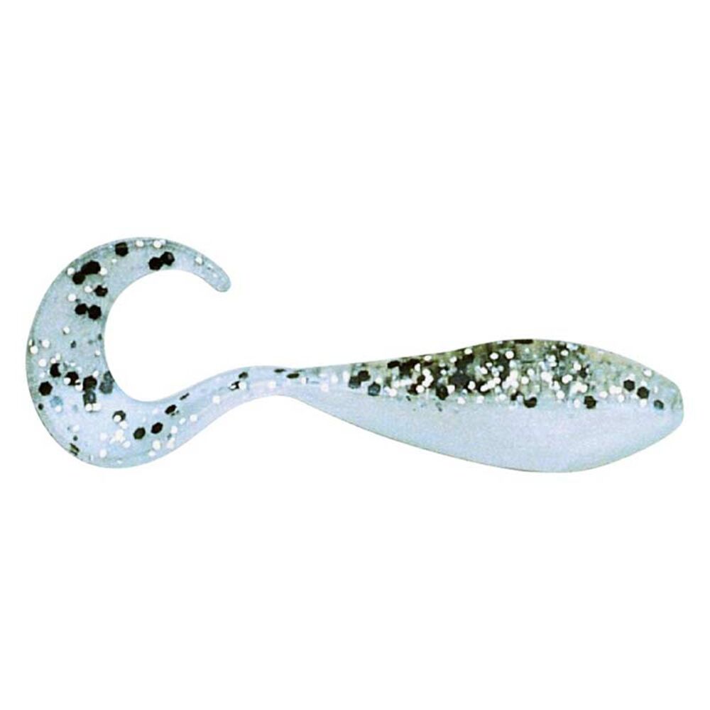 image of Salt & Pepper Silver 2 in Curly Shad Fishing Lure, 10 pk