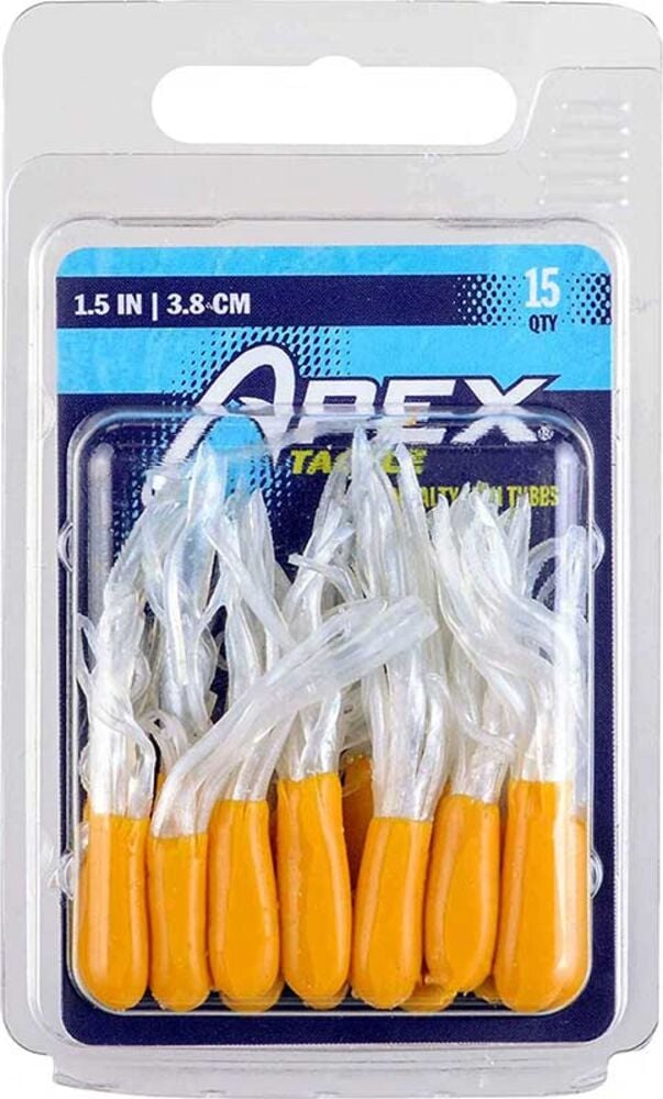 image of Yellow/White 1.5 in Mini-Tube Fishing Lures, 15 pk