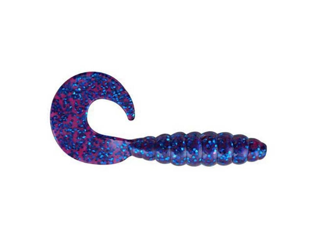 image of Purple/Blue 3 in Curly Tail Grub Fishing Lure, 10 pk