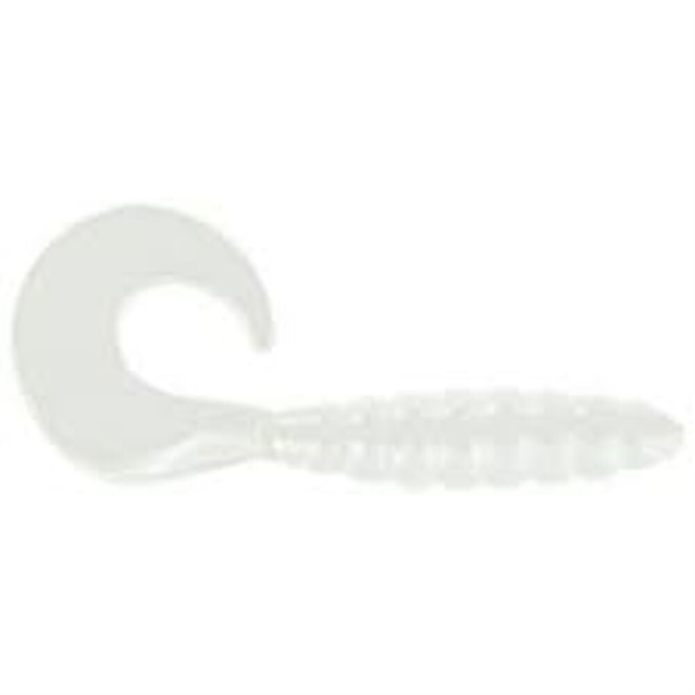 image of 3 in Curly Tail Grub Fishing Lure, White, 10 ct