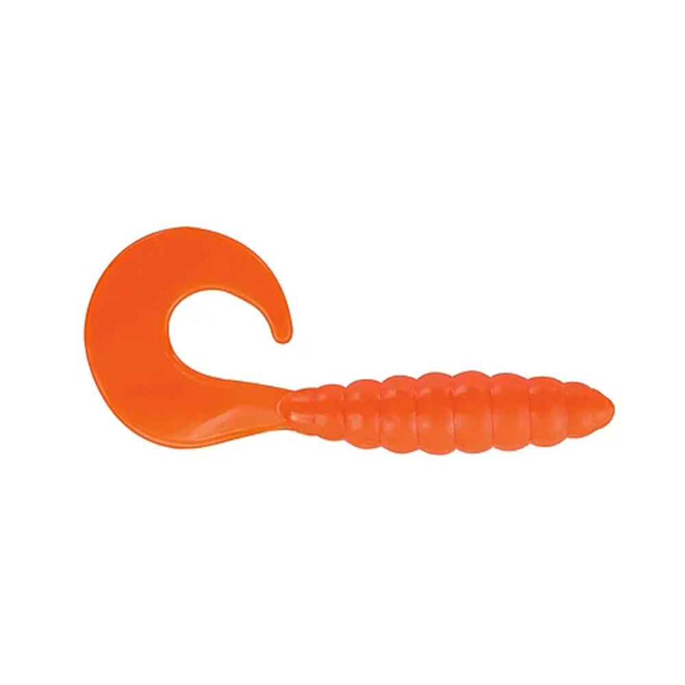 image of 3 in Curly Tail Grub Fishing Lure, Orange, 10 ct
