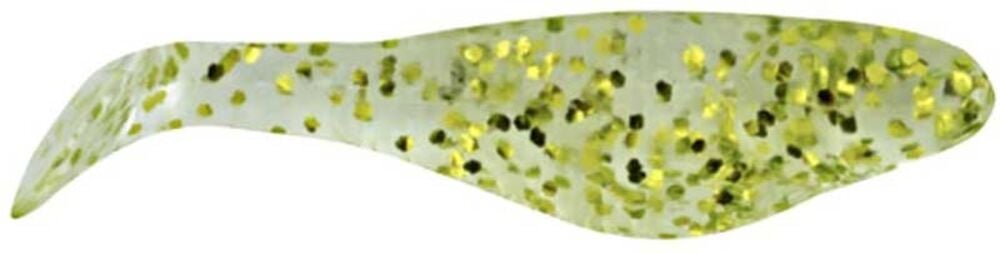 image of Clear/Gold Flake 3 in Crankbait Curly Tail Fishing Lure
