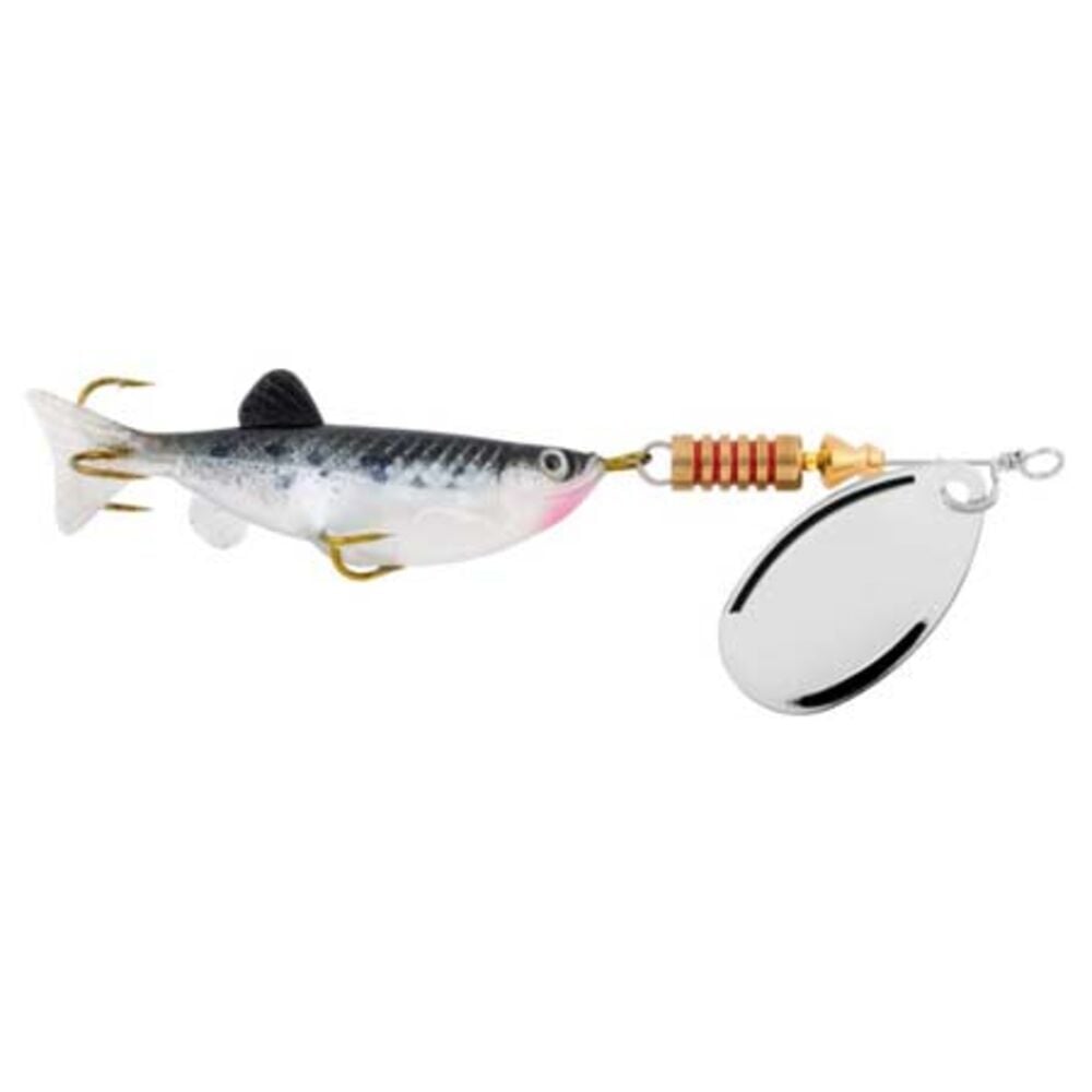 image of Minnow Spinner Fishing Lure, #2, 1/4 oz, Silver