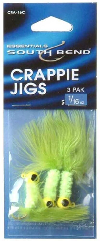 image of Chartreuse Crappie Jig, 1/16 oz, 3 pk
