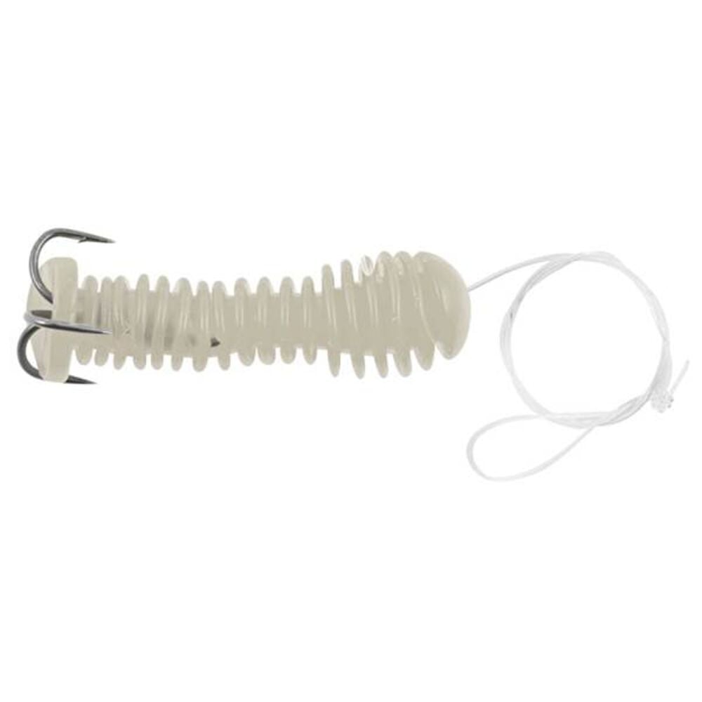 image of Mudville Treble Hook River Dip Worm, Glow, 2 pk