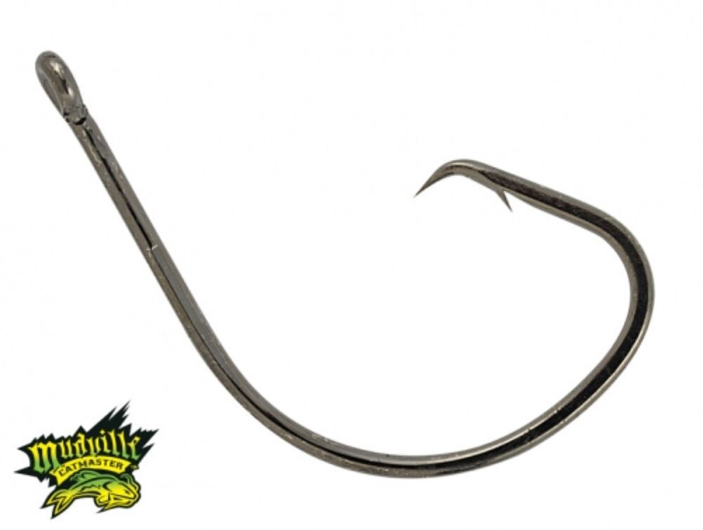 image of Mudville Black Nickle Straight Eye Circle Hook, 7/0, 4 pk